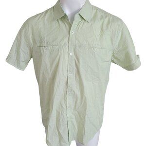Michael Brandon Dress Shirt Mens Size Medium Button Front Short Sleeve Business